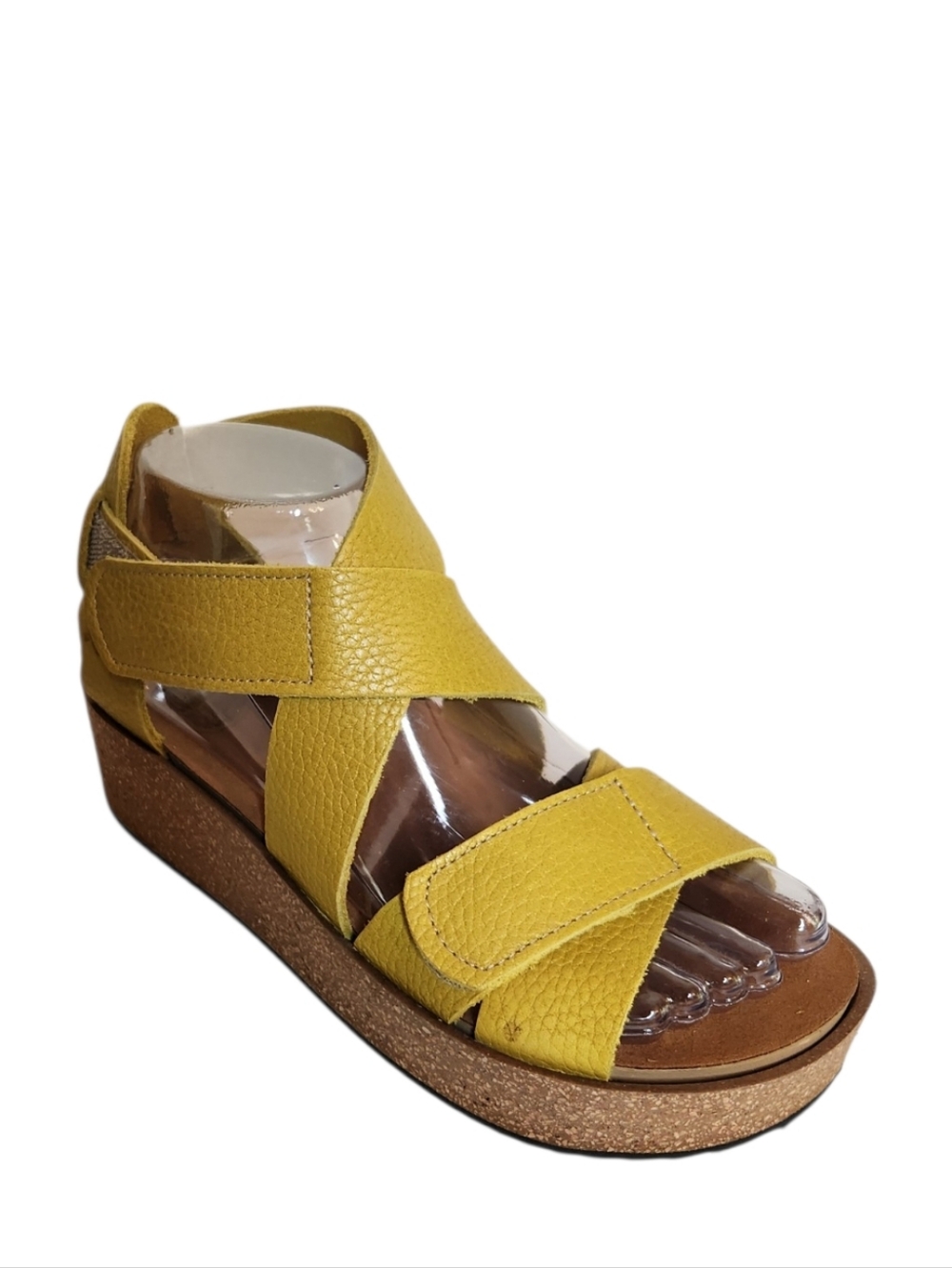Loints of Holland Streefkerk Wedge Leather Sandals Citronella Size 36